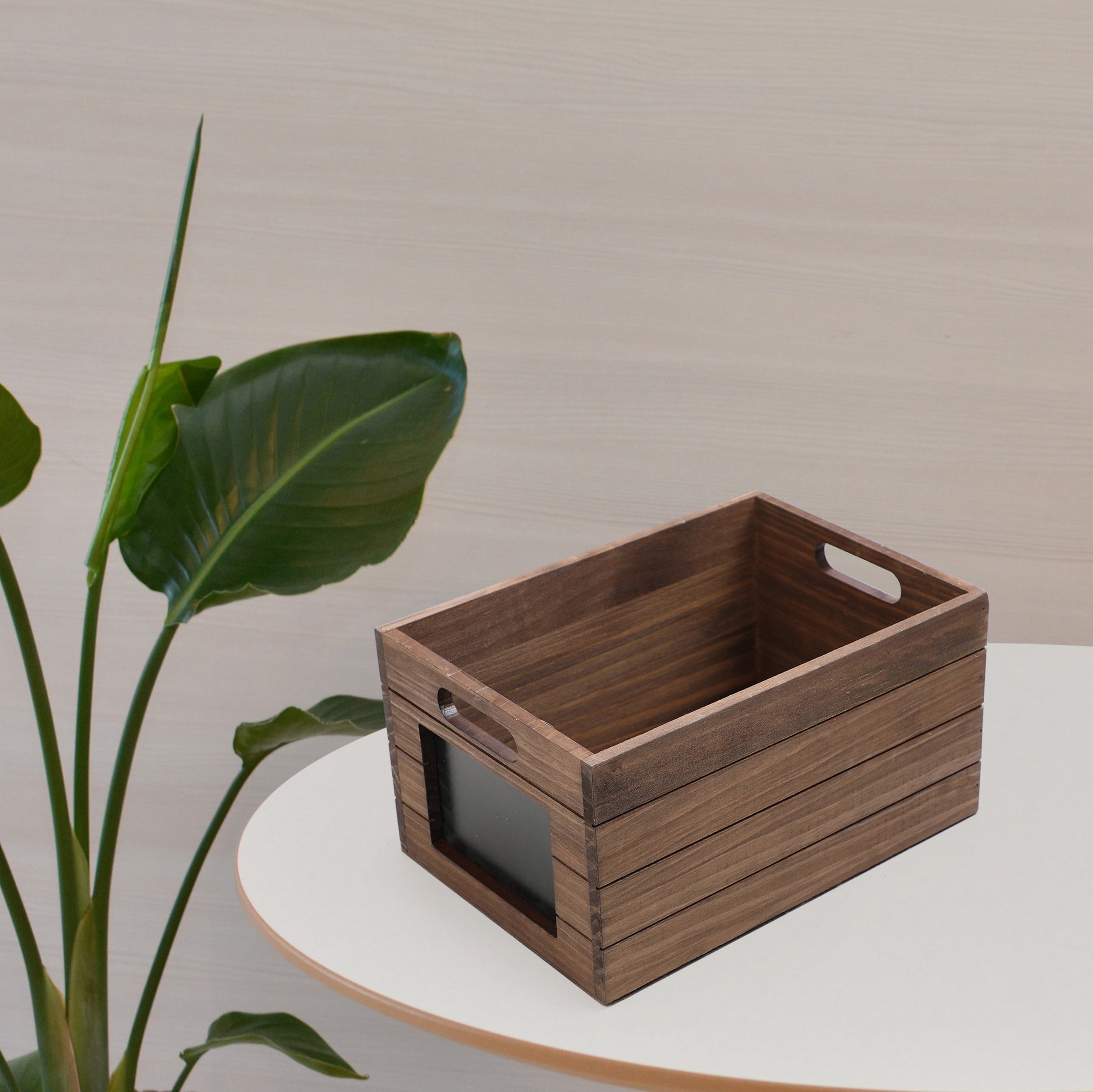 Mainstays Wood Storage Crate With Chalkboard Label