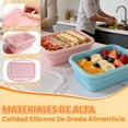 thumbnail image 4 of Recipientes de Silicona Portátil, Juego de 4 Plegables de Almacenamiento de Alimentos, Recipientes Herméticos para almuerzo con Tapas, Adecuado para microondas y refrigeradores (Rosa), 4 of 4