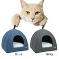 thumbnail image 7 of Foldable Cat Bed Breathable Cat House Indoor Tent Dog Bed with Mat (Blue, Size L), 7 of 7
