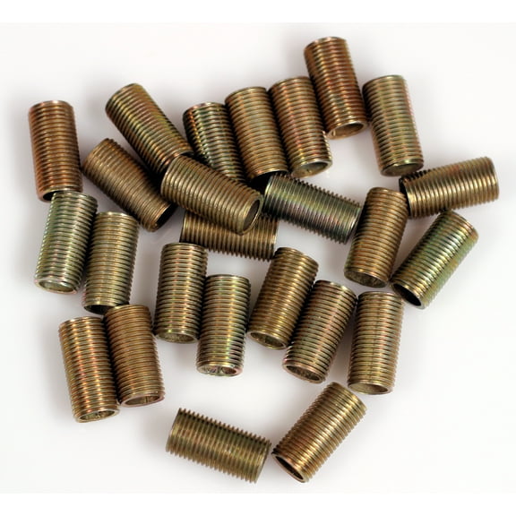 Creative Hobbies ELY1085 - Steel All Thread Lamp Pipe Nipples - 3/4 Inch Long, Yellow Zinc Coated, 1/8IP Standard Thread, Hardware DIY Repair Part - Pack of 25 Pieces