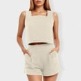 thumbnail image 5 of MKLEKYY Pantalones Cortos Deportivos Para Mujer Conjuntos De 2 Piezas Para Mujer Conjuntos A Juego Pantalones Cortos De Dos Piezas Tops Cortos Conjunto De Ropa De Moda, 5 of 5