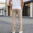 thumbnail image 3 of LWavelet Mens Waffle Knit Lounge Pants Elastic Waist Drawstring Casual Pants Khaki M, 3 of 3