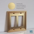 thumbnail image 2 of Rio Salto Estate Collection Brushed Brass Gold Double Rocker 2-Gang 5" x 5" Midsize Metal Light Switch Cover Outlet Cover Decorative Wall Plates Luxury Home Hardware, 2 of 9
