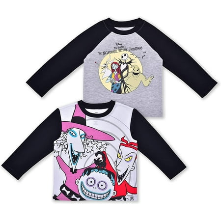 

Nightmare Before Christmas Jack Skellington Sally and Oogie Boogie Boys 2 Pack Character Long Sleeve Tees Toddler