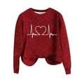 thumbnail image 6 of Erwazi Women Valentine's Day Red Sweaters Oversize Pullover Valentine Crew Neck Outfits Tops, 6 of 6
