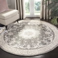 thumbnail image 2 of SAFAVIEH Aubusson Sonam Oriental Wool Area Rug, Ivory/Charcoal, 6' x 6' Round, 2 of 8