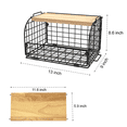 thumbnail image 6 of 2 Set Stackable Wire Basket with Openable Top, Kitchen Counter, Pantry Organizer and Storage Produce Onion Potato Fruits Vegs Bread Food Snack Spice Organizing Bin for Cabinet Shelf Countertop Floor, 6 of 8