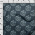 thumbnail image 3 of oneOone Polyester Spandex Teal Blue Fabric Asian Batik Floral Fabric For Sewing Printed Craft Fabric By The Yard 56 Inch Wide, 3 of 4