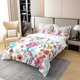 thumbnail image 3 of Erosebridal Mermaid 100% Natural Cotton Duvet Cover,Cute Watercolor Fish Tail Comforter Cover Queen,Rustic Flowers Mushroom Bedding Set,Natural Bedspread Cover 3pcs, 3 of 6