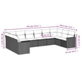 thumbnail image 6 of vidaXL Garden Sofa Set Black Poly Rattan Large Modular Garden Sofa Set, 6 of 6