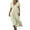 Beige, variant on Long Dress for Womens Black V-Neck Cotton and Linen Solid Color Short Sleeved Tshirt Sundress 4XL