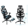 thumbnail image 2 of VECELO Foldable Office Chair, Ergonomic High-Back Mesh Rolling Work Swivel Computer Chair with Wheels, Comfortable Lumbar Support, Comfy Arms for Home, Gaming Room, Bedroom, Study, Student, Black, 2 of 14