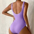 thumbnail image 4 of MLQIDK Women One Piece Swimsuit Candy Color Tummy Control Push Up Full Coverage Ruched Modest Swimwear Square Neck Bathing Suit 2026 Purple Pink L, 4 of 5