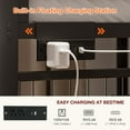 thumbnail image 6 of ARICOEASY Twin Over Twin Bunk Bed with Desk and 3 Storage Drawers, Metal Bunk Beds with Power Outlets and LED Lights, Black, 6 of 9