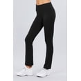 thumbnail image 2 of Women's Cotton Spandex Fold Over Waist Yoga Pants Full Length Flare Bottom Leggings, 2 of 5