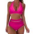 thumbnail image 1 of Fvwitlyh Swimsuits For Women 2 Piece Women High Waisted Bikini Push Up Two Piece Swimsuits Vintage Swimsuit Two Piece Retro Ruched High Waist Print Bikini Set, 1 of 5