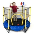 thumbnail image 2 of Mini Trampoline for Kids Toddler Indoor or Outdoor Trampoline with Safety Enclosure Net for Children, 2 of 6