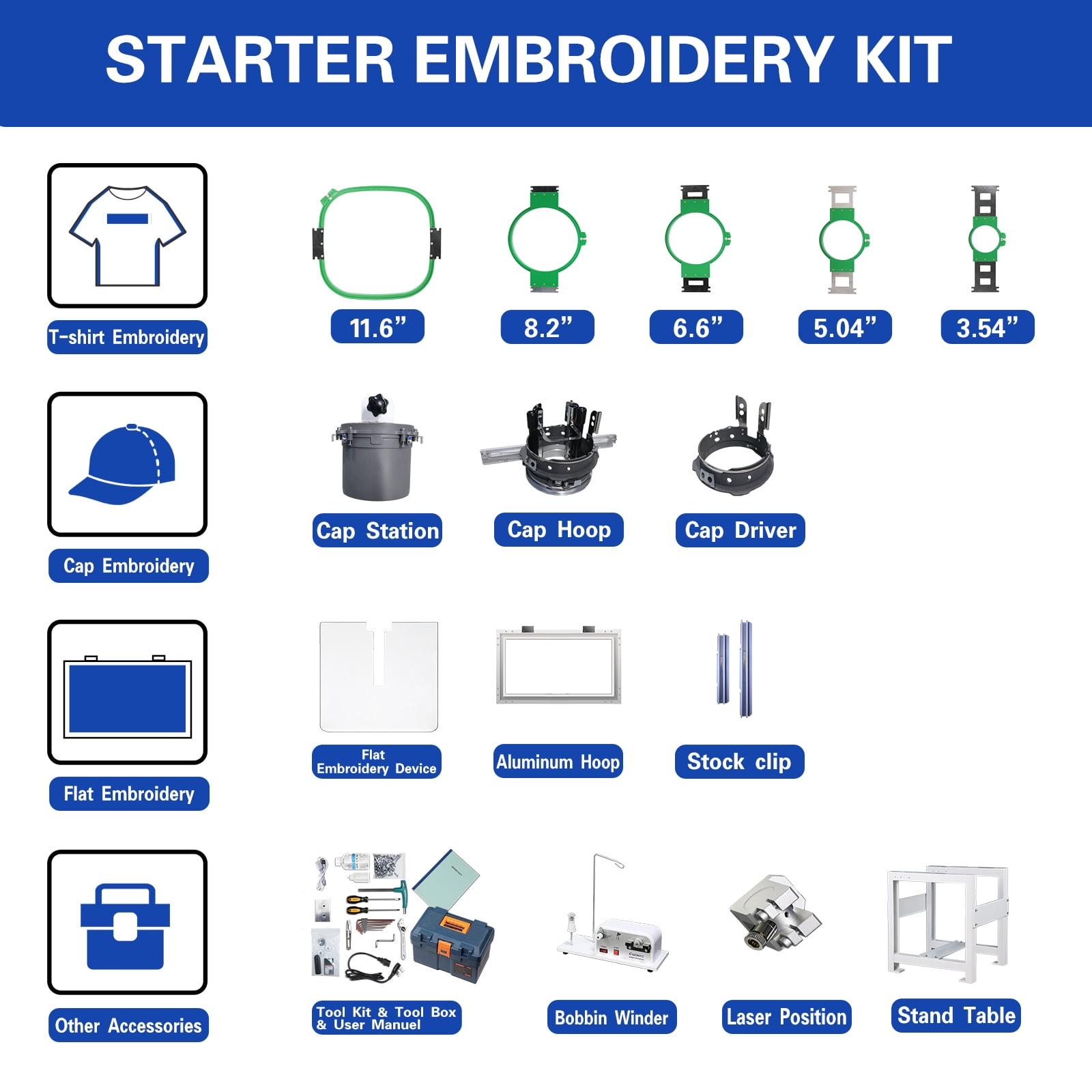 WY1501C Embroidery Machine with 15 Needles, 14"x20" Embroidery Area, 1200SPM Max Speed, 10" Touch Screen, Wifi available, for Flat/3D Cap/Hat/T-shirt/DIY, Full Accessories & Training