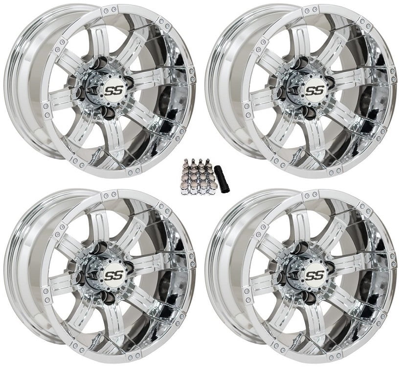 GTW Tempest 12" Golf Cart Wheels/Rims Chrome Yamaha