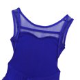 thumbnail image 4 of Xnihocha Kids Girls Sleeveless Lyrical Dance Dress Gymnastics Ballet Dance Leotard with High-Low Mesh Skirt Blue 4, 4 of 7
