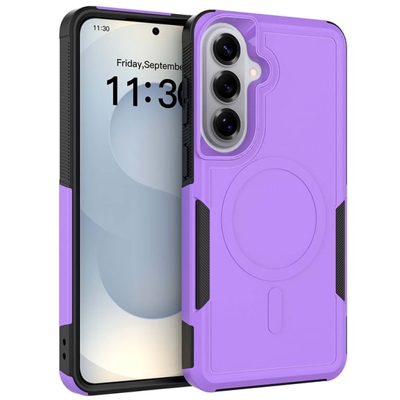 TECH CIRCLE for Samsung Galaxy A17 5G Magnetic Rugged Case,Shockproof Dual Layer PC and TPU Case Compatible with Mag Safe Back Cover,Purple