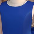thumbnail image 4 of Girls Formal Dress Bowknot Faux-Pearls Trim Wedding Party Birthday Dresses Sleeveless Princess Prom Ball Gown (9 Years, Blue), 4 of 8