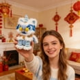 thumbnail image 4 of Chinese New Year Lion Dance Figurine - Blue - Fresh Desktop Ornament for Luck, Fortune & Modern Home Decor (20cm), 4 of 5