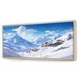 thumbnail image 2 of Designart "Solitude Amidst Alpine Mountains Winter Glow III" Extra Large Landscapes Framed Wall Art - Traditional White Mountains Winter Entryway Framed Wall Art Print, 2 of 6