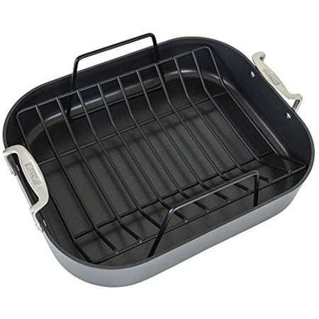 Viking Hard Anodized Roasting Pan with Rack and Bonus Carving Set - Black
