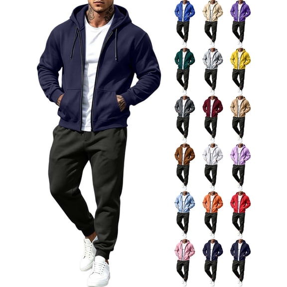 DYTTDG Men's 2-Piece Tracksuit Set, Full Zip Hooded Sweatshirt and Drawstring Jogger Pants, Casual Athletic Sweatsuit with Pockets for Daily Gym Wear S-XXXL