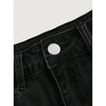 thumbnail image 4 of Black 3 Bow-Adorned Denim Mini Skirt With Red Ribbon Pockets, 4 of 8