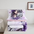 thumbnail image 5 of Manfei Romantic Floral Lady Twin Comforter Sets,Gray Wolf Bedding Set,Pink Reversible,2 Pieces,1 Comforter and 1 Pillowcase, 5 of 7