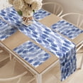 thumbnail image 2 of Ambesonne Floral Table Runner & Placemats, Watercolor Style Peony Flora, Placemat 4 pcs + Runner 14"x72", Persian Blue, 2 of 2