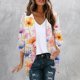 thumbnail image 1 of Cárdigan de manga larga para mujer, blusa informal estampada con bolsillo, abrigo tipo cárdigan para mujer, 1 of 5