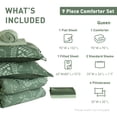thumbnail image 4 of Regency Heights Queen Size Comforter Sets, Olive Bed in a Bag Queen, 9 Pieces Bedding Comforter Set with Bed Sheets and Side Pockets, 4 of 9