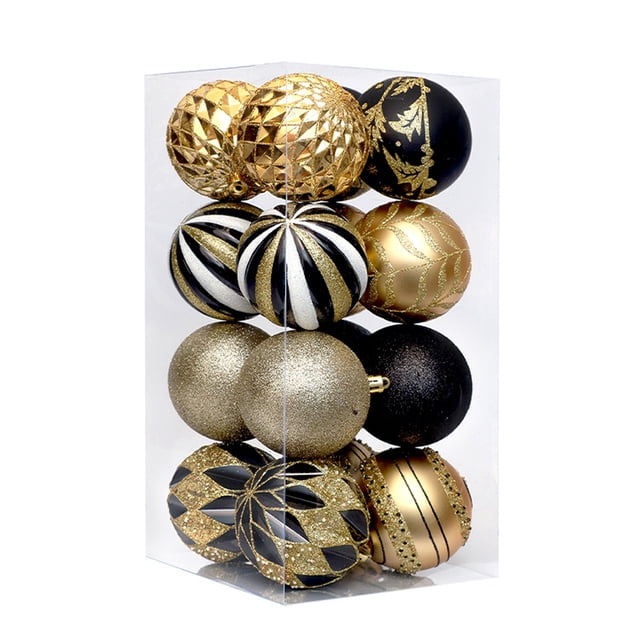 Juego de 16 bolas navideñas irrompibles con adornos de bolas brillantes de colores, colgantes para árbol de Navidad, decoración para fiestas navideñas, 8 cm