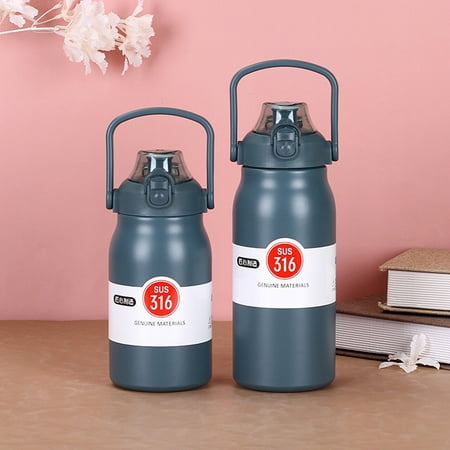 

Large capacity portable stainless steel double insulation sports water bottle space jug with straw