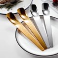thumbnail image 1 of Yhsdtq,Popular Picks,Stainless Steel Long Handle Spoon, Ice Cream Cake Dessert Spoon, 2pc Set, Ergonomic Design, For Baking Cooking, Serving Utensil, Kitchen Dining Tool | Stainless Steel, Gold, 1 of 9