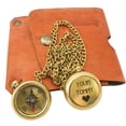 thumbnail image 4 of Vintage necklace with nautical compass for your Tommy tu tubbo, with leather bag | Personalized Compass Necklace, Engraved Compass Necklace, Work Compass Necklace, Small Necklace and Compass Set, 4 of 4