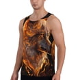 thumbnail image 2 of KLL Gold Flame Pattern Wolf Print Men's Muscle Gym Workout Stringer Tank Tops Bodybuilding Fitness T-Shirts Tank Tops Men-XX-Large, 2 of 7