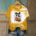 thumbnail image 2 of Women Graphic Tees Cartoon Printed Round Neck Short Sleeve T Shirt Halloween T Shirt Tops, 2 of 6