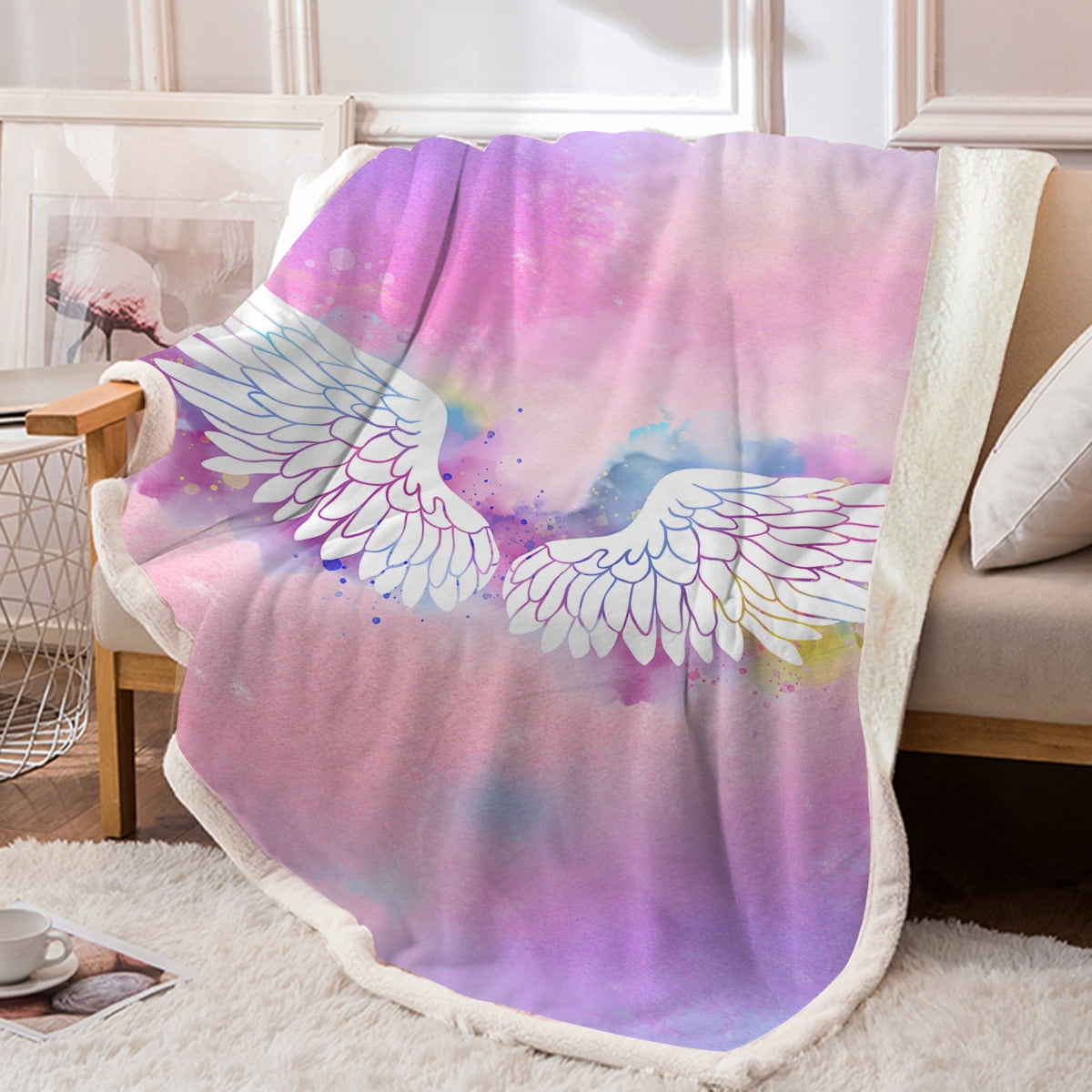 Qualet an Angel and A Demon Ultra-Soft Micro Fleece Blanket Home Decor Throw Lightweight for Couch Bed Sofa 50X40