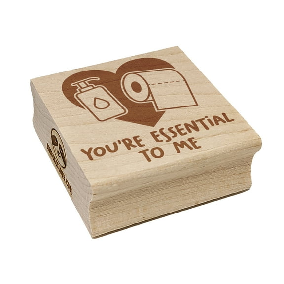 You're Essential to Me Quarantine Relationship Love Friendship Square Rubber Stamp Stamping Scrapbooking Crafting - Small 1.25in