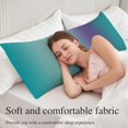 thumbnail image 5 of Teal Purple Ombre Throw Pillow Covers, Modern Art Abstract Aesthetics Soft Breathable Pillow Cases with Invisible Zipper for Sleeping, Long Body Pillowcases for Couch Bed Sofa Chair 20x54 Inches, 5 of 9