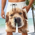 thumbnail image 2 of TEAJOPSUU Men's Printed Shorts Loose Fit Animal Printed Shorts with Elastic Drawstring Waist and Side Pockets K-Khaki, 2 of 6