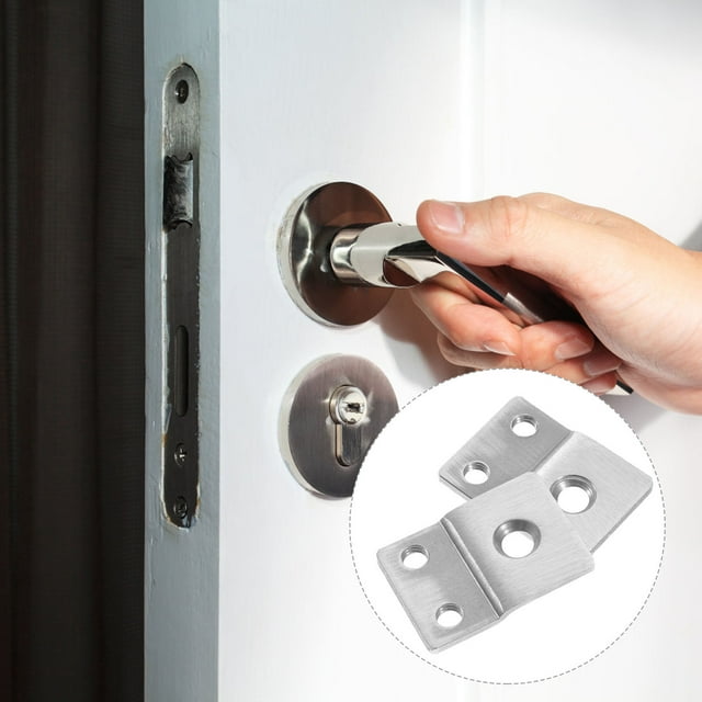 WHAMVOX 2Pcs Extended Door Strike Plate for Deadbolt Reinforcement Homeowners and DIY Enthusiasts 1.3x0.9in