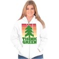 thumbnail image 4 of Earth Day Think Green Nature Lovers Unisex Fleece Graphic Zip Up Hoodie Brisco Brands 5X, 4 of 5