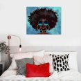 thumbnail image 5 of JEUXUS Portrait Afro African American Woman Girl Teal Bue Sunglasses Pop Art Paint Canvas Art Print Wall Art Black African Art Living Room Bedroom Home Decor Ready to Hang  16x12in, 5 of 6