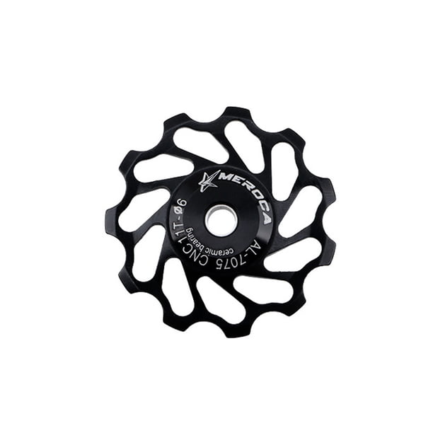 Advancent Desviador trasero Cojinete de cerámica Rueda de guía de cambio trasero Aleación de aluminio CNC Procesamiento Wheel Alta Ciclismo Negro 11T