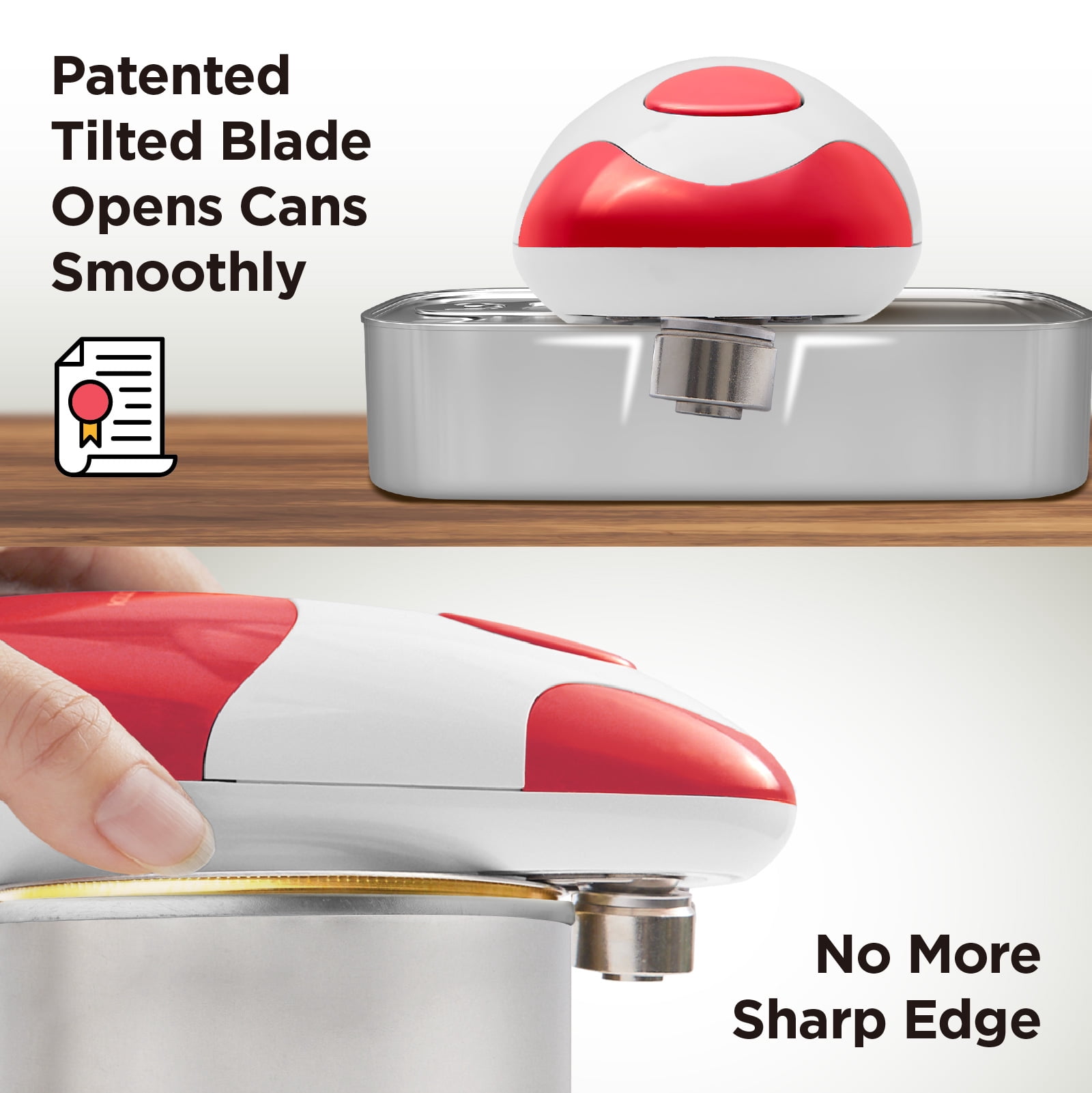 Kitchen Mama Handheld Electric Can Opener (Red)